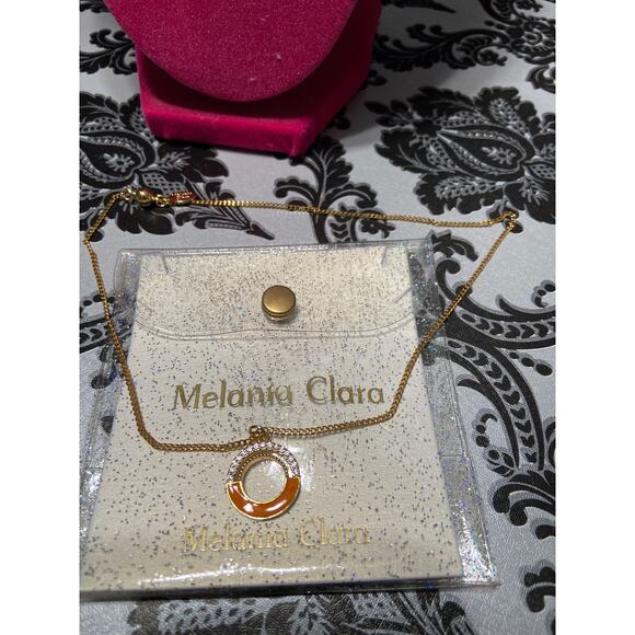 Melania Clara art deco orange pendant necklace - Picture 4 of 4